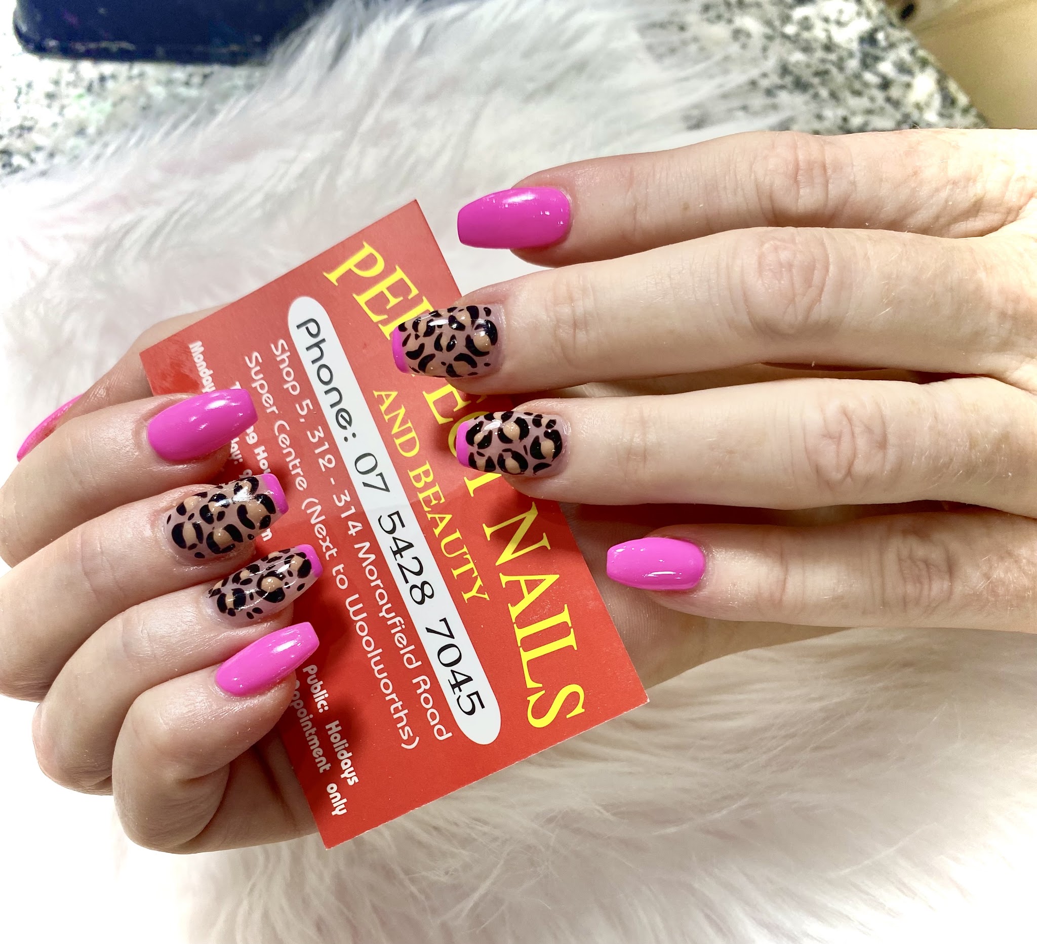 Hot pink and leopard print acrylic set